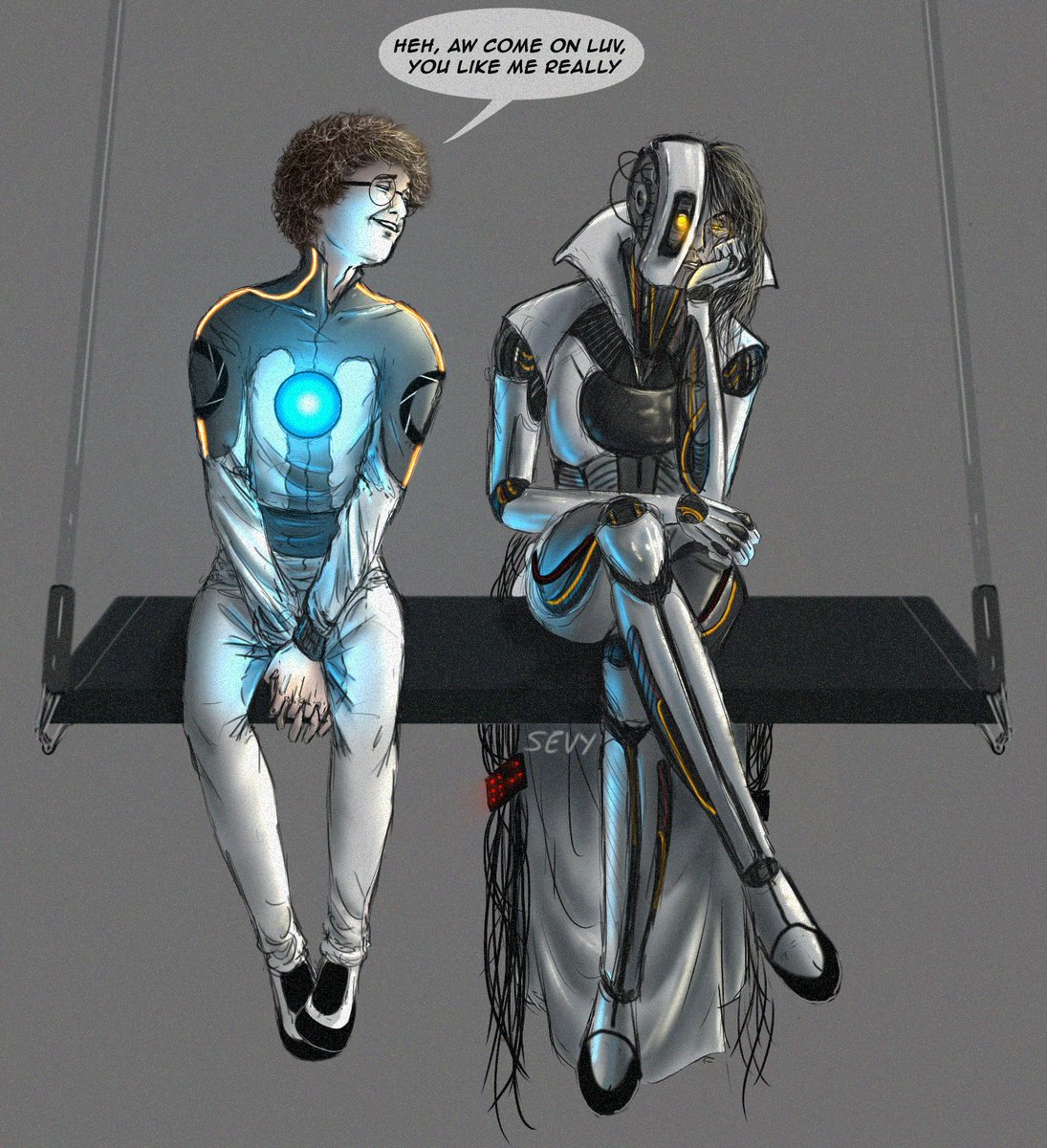 ThePotatoCore's tweet photo. A little fun one with #GLaDOS and #Wheatley!
Wheatley tries sweet talking with GLaDOS to get her to like him, much to her annoyance.... only she isn't having any of it ☺️

#portal #gaming https://t.co/uX6BwiE6SD