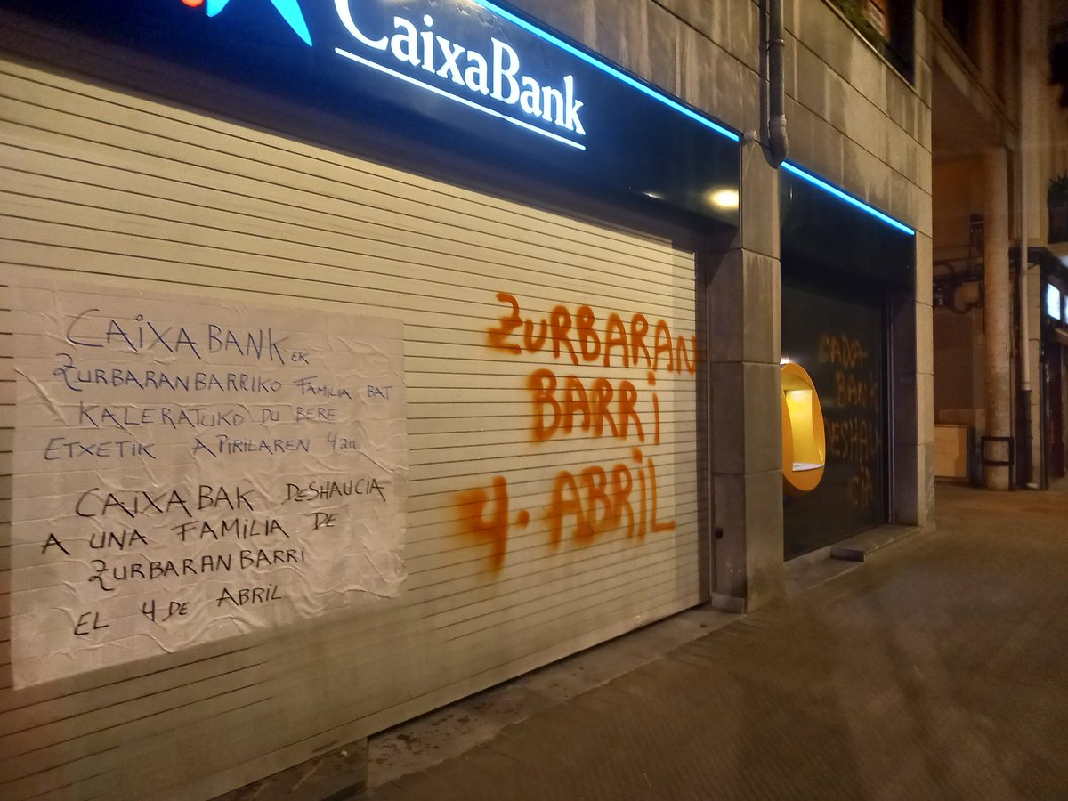 ✊️ ETXEGABETZEEN AURREAN, AUZOA ANTOLATU!

🗓📍 4 de abril asamblea en la plaza Iturriondo (Zurbaranbarri)

📢 <a href="/caixabank/">CaixaBank</a> desahucia!!