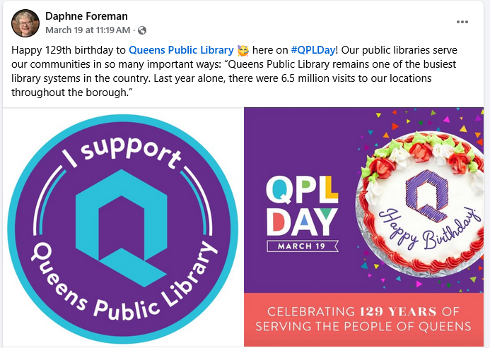 QPLNYC's tweet photo. Thank you again to everyone who helped us celebrate Queens Public Library's 129th birthday! #QPLDay https://t.co/sme1bTiBqH