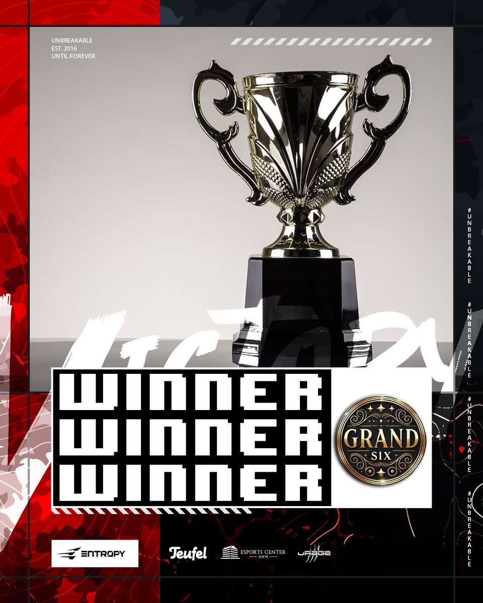 Entropy (@entropygaming) on Twitter photo Wir sind <a href="/Grandsixcup/">Grand Six</a> Champions!!! 🏆
Nach einem 0:2 Rückstand drehen wir das Match und entscheiden das Finale für uns! 👏
<a href="/TeufelAudio/">Lautsprecher Teufel</a> | @urage_gaming | <a href="/EsportsCenterDE/">Esports Center</a> Wir sind <a href="/Grandsixcup/">Grand Six</a> Champions!!! 🏆
Nach einem 0:2 Rückstand drehen wir das Match und entscheiden das Finale für uns! 👏
<a href="/TeufelAudio/">Lautsprecher Teufel</a> | @urage_gaming | <a href="/EsportsCenterDE/">Esports Center</a>