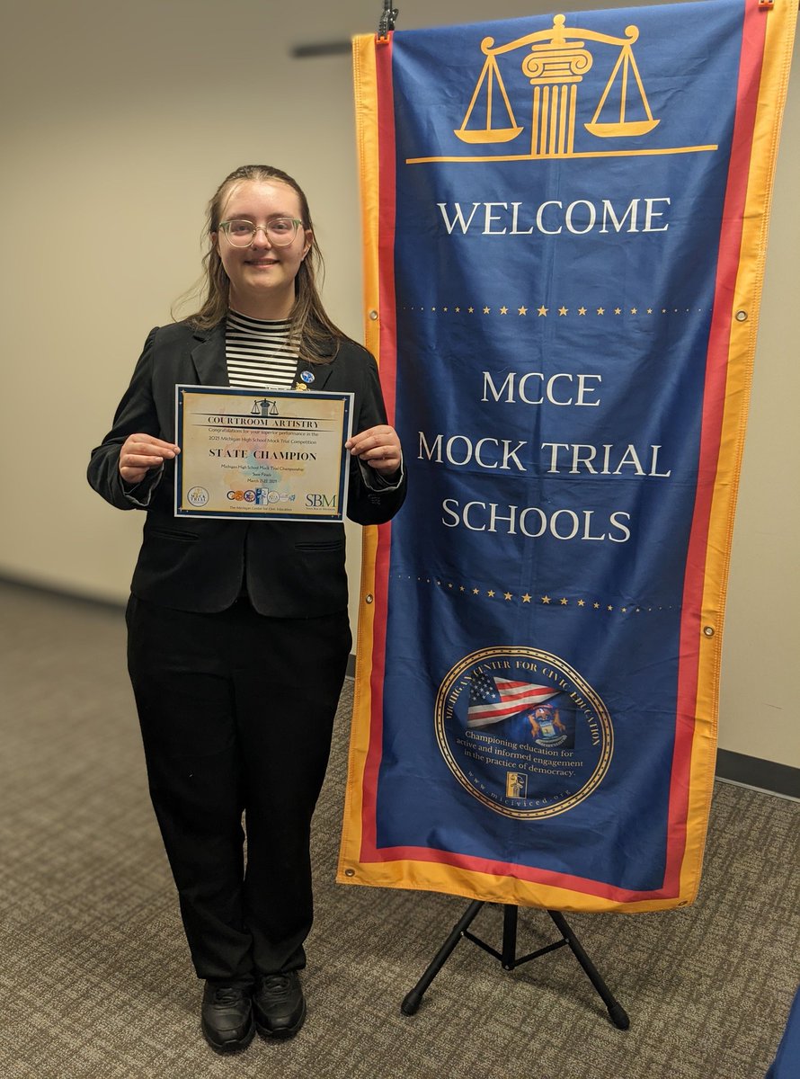 Timothy Bussineau (@timothyhhp) on Twitter photo CONGRATS Romeo HS Senior Gabrielle Gilliam
2025 MICHIGAN COURTROOM ARTISTRY STATE CHAMP. Gabrielle will be representing Team Michigan at the National Mock Trial Championship in Phoenix this May, showcasing her incredible courtroom art skills on a national stage <a href="/romeoschools/">Romeo Schools</a> CONGRATS Romeo HS Senior Gabrielle Gilliam
2025 MICHIGAN COURTROOM ARTISTRY STATE CHAMP. Gabrielle will be representing Team Michigan at the National Mock Trial Championship in Phoenix this May, showcasing her incredible courtroom art skills on a national stage <a href="/romeoschools/">Romeo Schools</a>