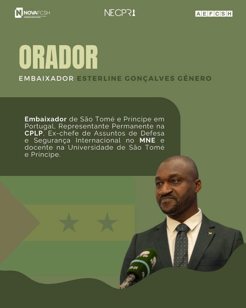 Dia 26 de março, junta-te a nós para uma conversa essencial sobre a relação entre a  África e a Democracia. 🌍

Para enriquecer o debate, teremos a honra de receber o Embaixador Esterline Gonçalves Género, que compartilhará a sua visão sobre a realidade política da região 🙌🏻