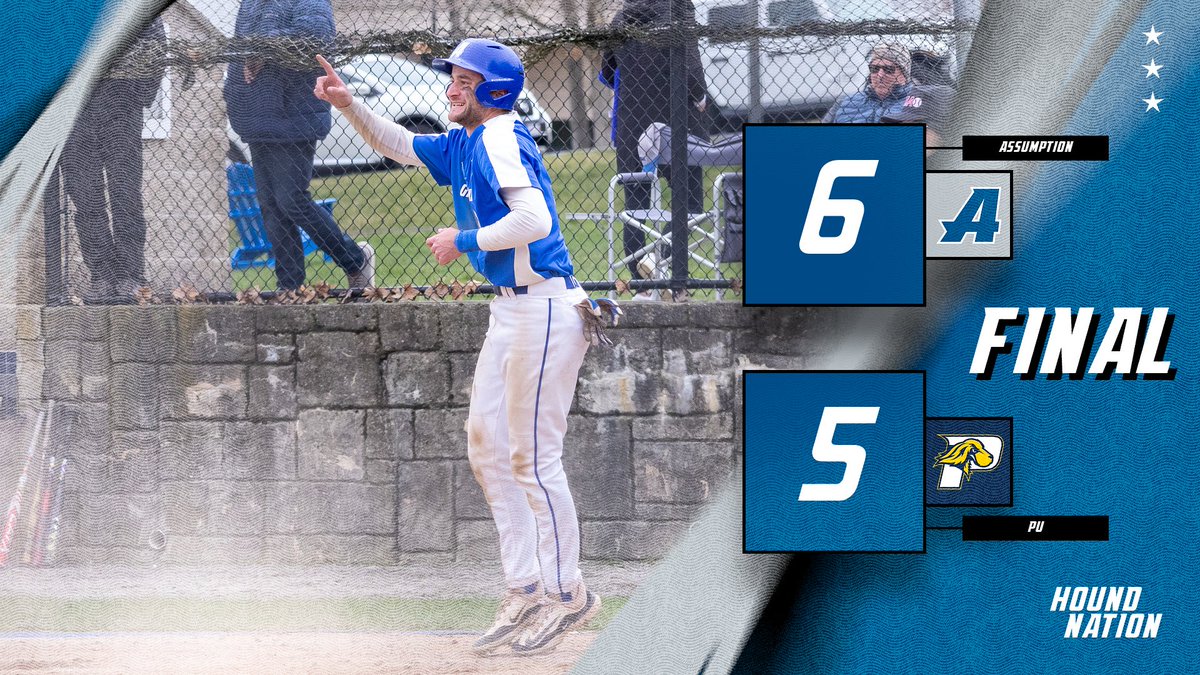 Baseball rallies with three runs in the top of the seventh to earn the split at Pace

#LetsGoHounds #HoundNation #NE10EMBRACE #d2baseball #d2bsb
