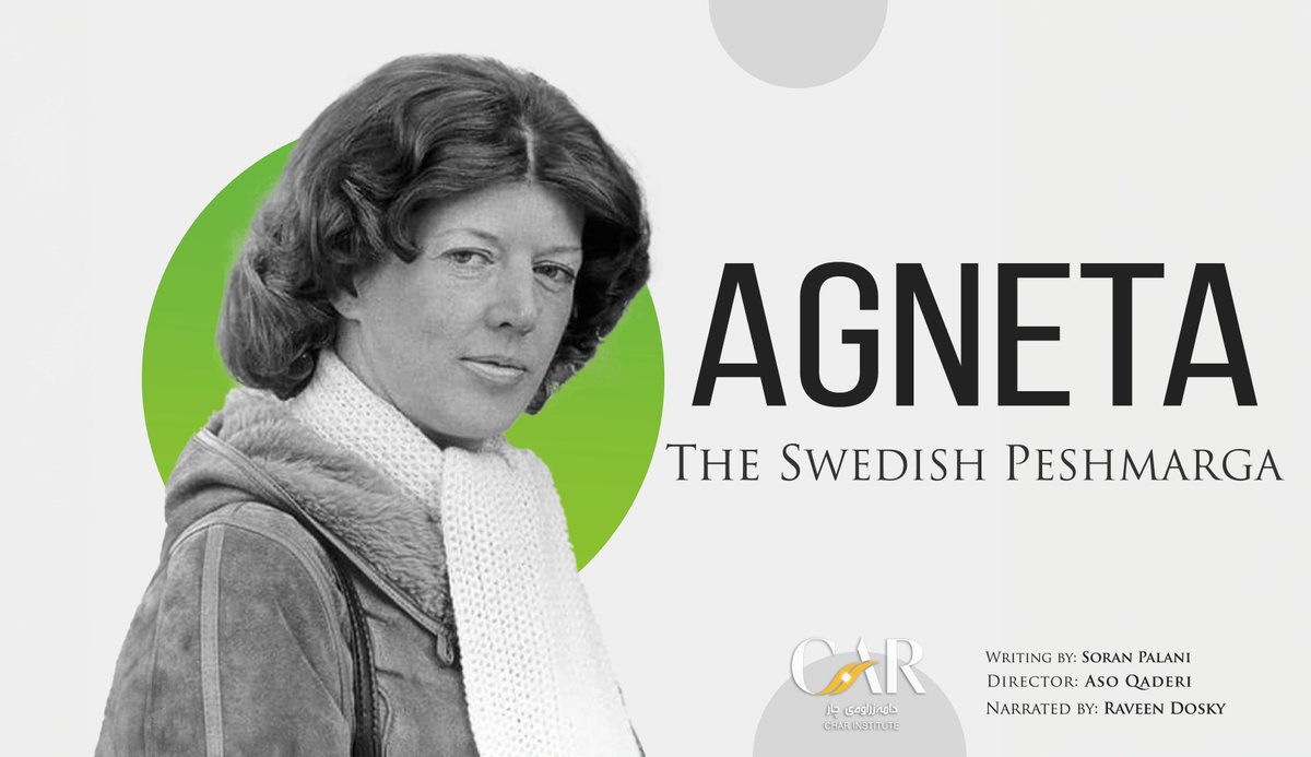AGNETA, The Swedish Peshmarga
Production by: <a href="/CharInstitute/">Char Institute</a> 
This is the narration of the life of a #Swedish woman whose husband was one of the most prominent leaders of the #Kurdish movement (PUK), who in spite of the disloyalty of those leaders towards her, not only continued