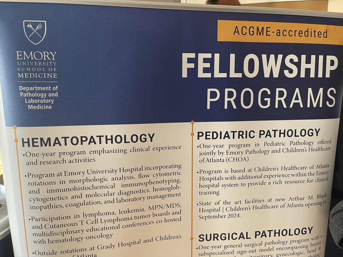 Michael Arnold, MD, PhD (@marnold_pedpath) on Twitter photo In Georgia, there’s a #PediPath fellowship in Atlanta: <a href="/EmoryPathology/">Emory University Department of Pathology</a>!
#USCAP2025 In Georgia, there’s a #PediPath fellowship in Atlanta: <a href="/EmoryPathology/">Emory University Department of Pathology</a>!
#USCAP2025