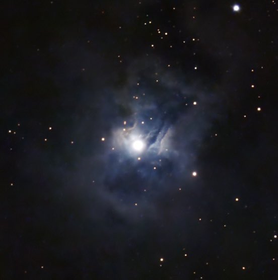 NGC 7023, also known as the Iris Nebula. 396 pictures at 10 seconds each taken with the Celestron Origin telescope. Pictures stacked, and processed in PixInsight.