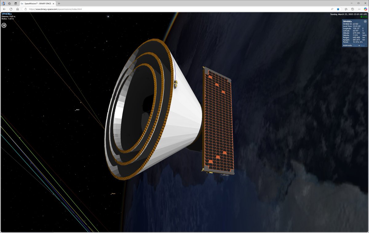 AdrianWenz's tweet photo. SpaceMissions™ Web-Edition:
NASA's Spectro-Photometer for the History of the Universe, Epoch of Reionization and Ices Explorer (SPHEREx) is now available:
https://t.co/n7zZBvP8eC https://t.co/qwUbZIOAvh