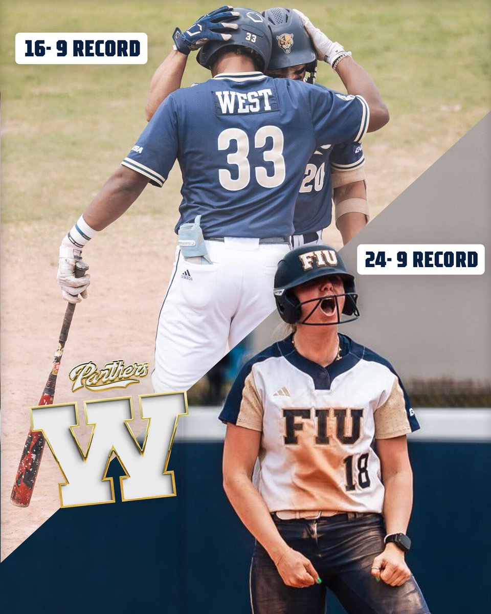 CUSA series wins for both <a href="/FIUBaseball/">FIU Baseball</a> and <a href="/FIUSoftball/">FIU Softball</a>! They’re rolling 🔥