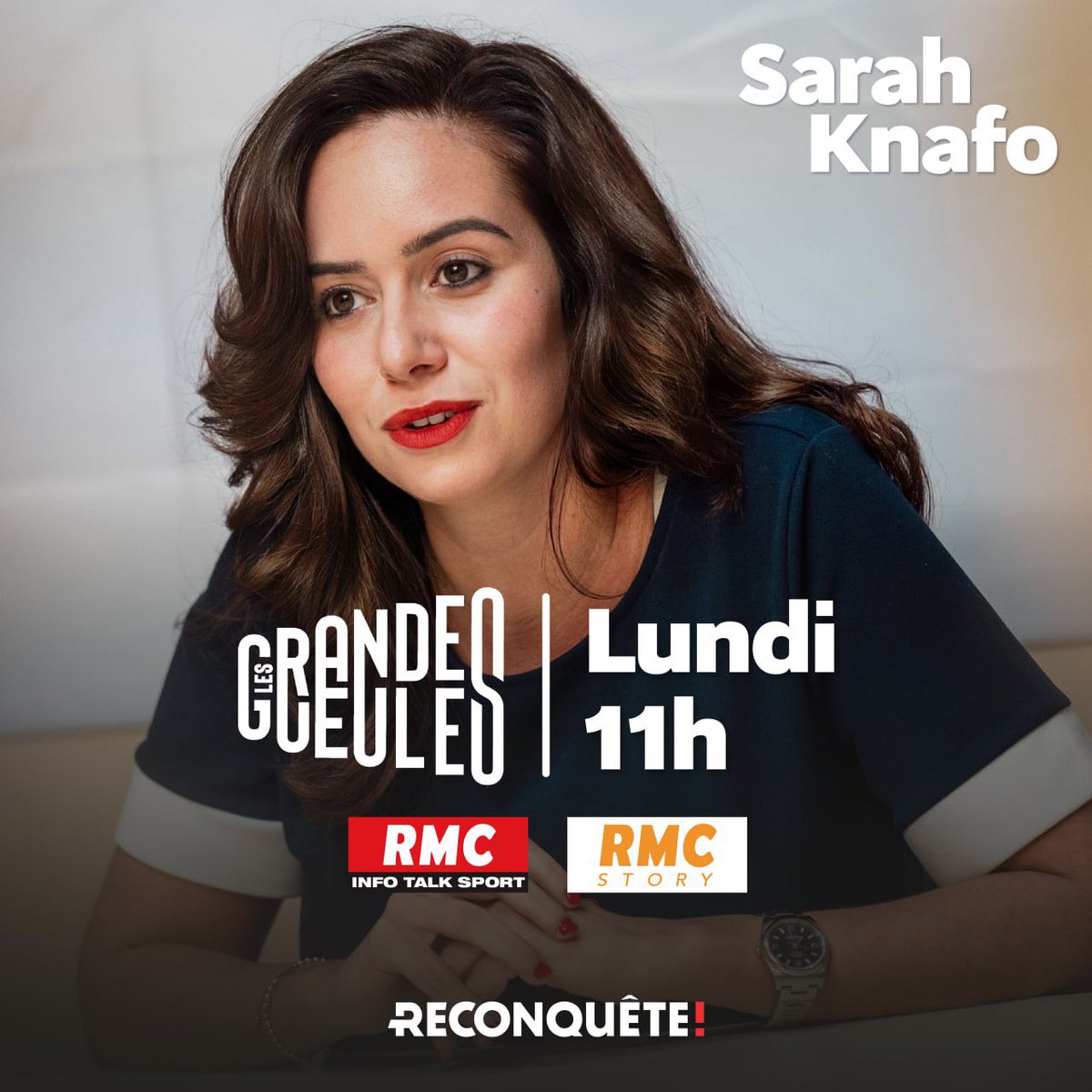 Magdamary85's tweet photo. ⚠️⚠️⚠️ce lundi @knafo_sarah 🔥🔥🔥
11H⏰!!
pour les Grandes Gueules sur #RMC et #RMCStrory
#Zemmour 🇨🇵🇨🇵🇨🇵 https://t.co/FNtOOOnLlN