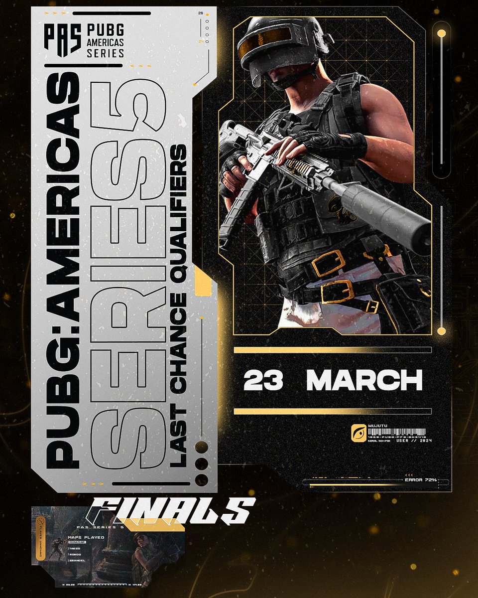 🐉 🪂 | #WuJuTuPUBG are about to drop into the final six games of the <a href="/PUBGEsports/">PUBG Esports</a> #PAS5 Last Chance Qualifiers! All of the action is about to kick off in just a few moments!

⏰ | 6:00 PM CST / 8:00 PM BRT

#WuJuTu #FearlessJourney #PUBG #PUBGEsports #PUBGAMSeries