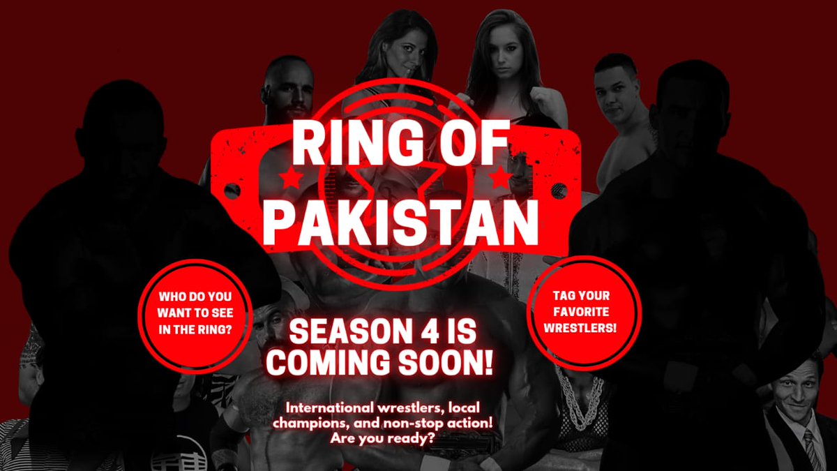 🔥 Get Ready for the Ultimate Showdown! 🔥 Ring of Pakistan is BACK with Season 4!

👊 Who do YOU want to see in the ring?
💬 Tag your favorite wrestlers &amp; let’s make it happen!
#RingOfPakistan #Season4 #Wrestling #Pakistan #ROP