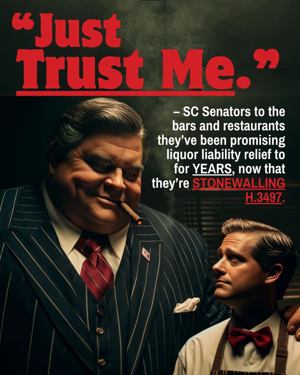 🧵1️⃣ Last week, SC Senator Goldfinch did what other senators wouldn’t—he requested the Senate fix the soaring insurance premiums hurting our restaurants and bars— a common-sense solution similar to unanimous House bill, H. 3497. 

But when the moment came?

The Senators led by