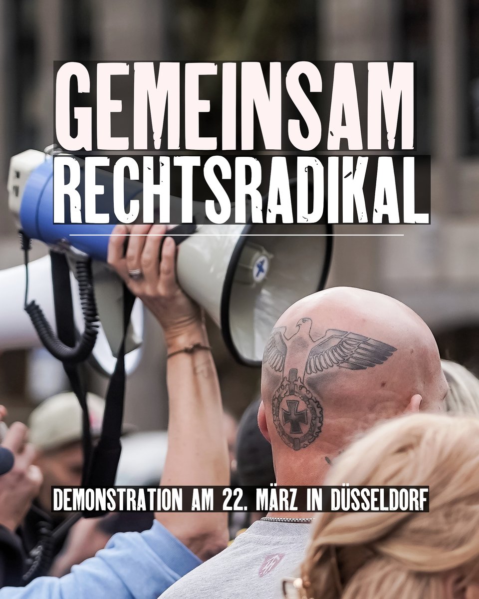 Am vergangenen Wochenende fanden zahlreiche Demonstrationen unter dem Motto "Gemeinsam für Deutschland" in mehreren Städten statt. Auch in Düsseldorf marschierte eine diffuse Mischung aus Verschwörungsgläubigen und bekennenden Neonazis auf.

Bilderstrecke: recherche-nord.com/gallery/2025.0…
