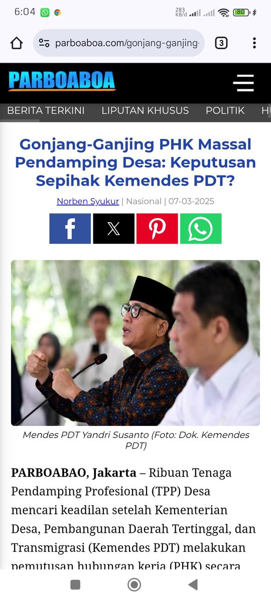 BLTDD = program pengentasan kemiskinan ekstrim di Desa. Kategori penerima BLTDD adalah keluarga yang kehilangan mata pencaharian. Kemendesa telah menambah jumlah kemiskinan ekstrim dg PHK

#1040PendampingDesaDiPHKKemendesa
#1040PendampingDesaTidakDibayarGaji
<a href="/prabowo/">Prabowo Subianto</a>
<a href="/Gerindra/">Partai Gerindra</a>