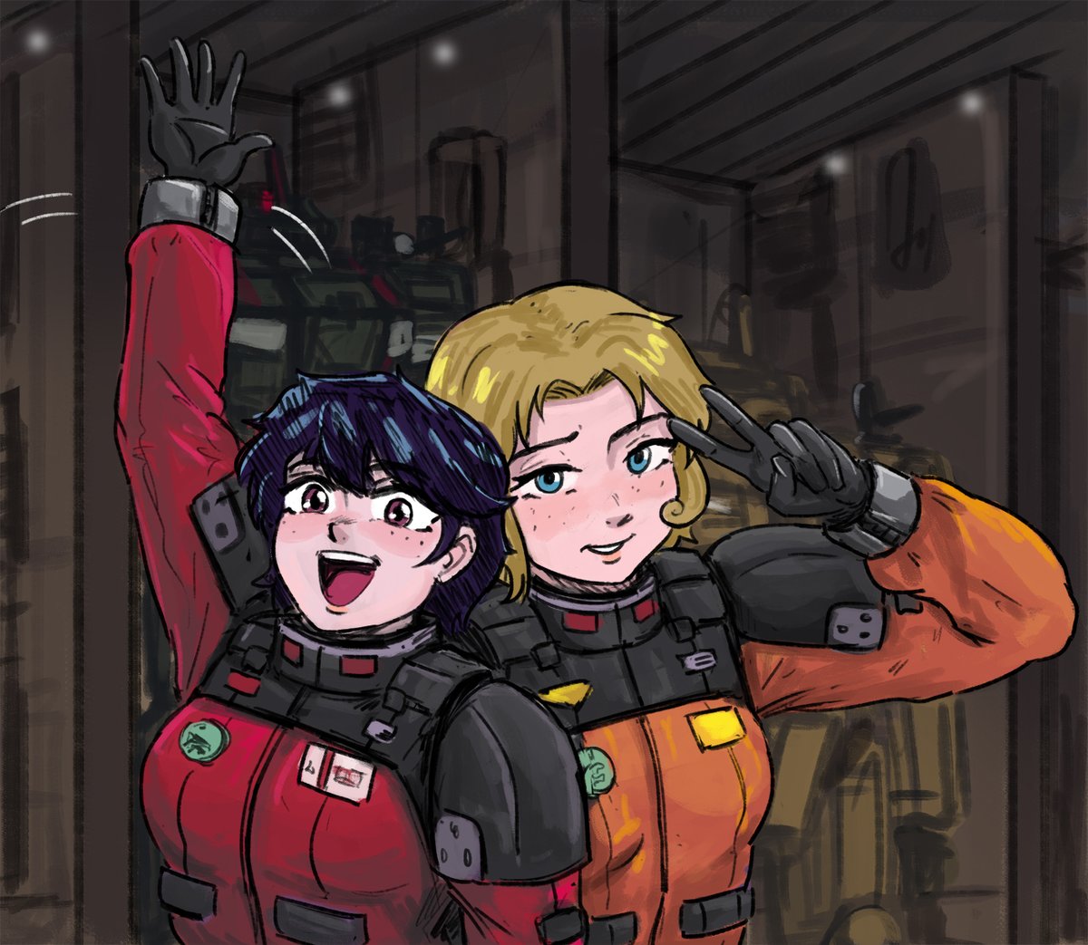 choitukaee's tweet image. Li Qingyan and Gisela Swathout from Dark Front 
#sketcho #SDF #superdragoonfighter