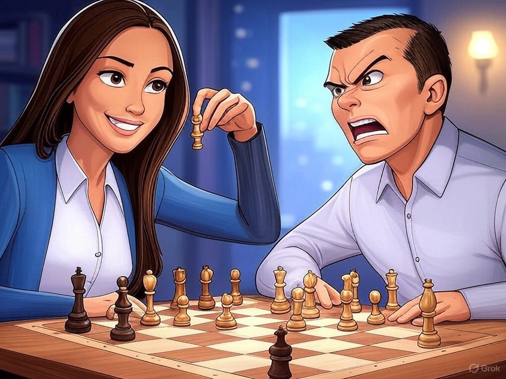 La razón, sensatez e inteligencia de <a href="/LuisaGonzalezEc/">Luisa González</a> serán sus mayores herramientas en el #DebatePresidencial2025
Hoy inicia el #JaqueMate 

Venceremos y surgiremos! 

Imagen: IA