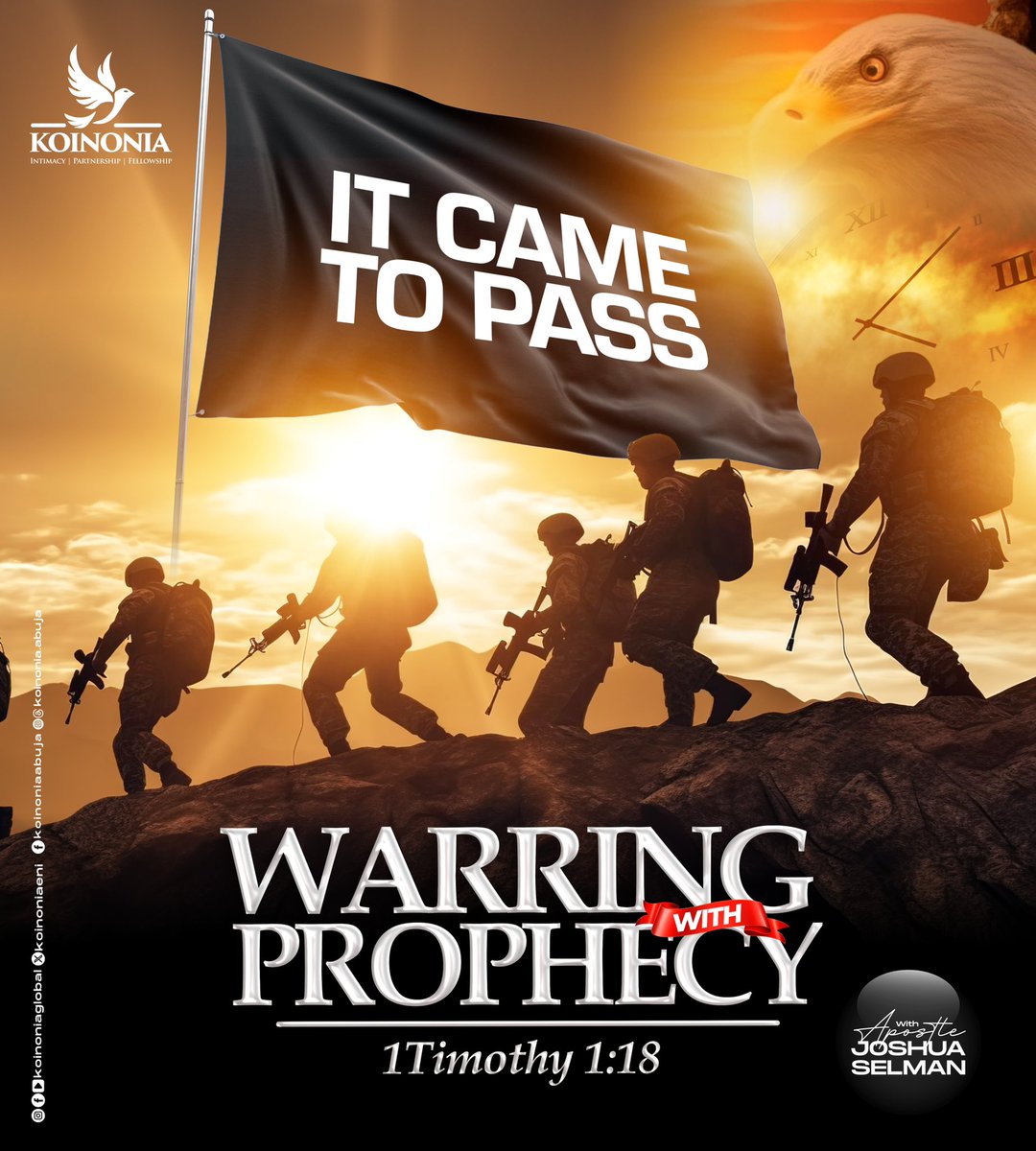 koinoniaeni's tweet photo. Dear Beloved, kindly click on the link below to download the audio message of “IT CAME TO PASS (WARRING WITH PROPHECY)
1 TIMOTHY 1:18” WITH APOSTLE JOSHUA SELMAN.

https://t.co/Y7g5FOn3zD

#ApostleJoshuaSelman
#ItCameToPass
#WarringWithProphecy
#KoinoniaAbuja
#KoinoniaGlobal https://t.co/6huuA3Wbhn