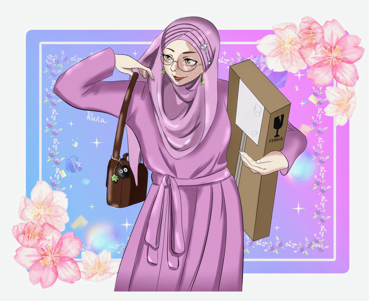 Oui, j'aime le rose. 
Mon dernier dessin en date, d'autres arriveront progressivement. Je me remet petit à petit au dessin !