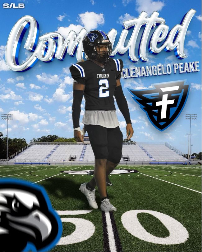 Clenangelo Peake (@clepeake) on Twitter photo I am excited to announce that I'll be committing to Faulkner University to further my academic and athletic career. GO EAGLES! <a href="/we2_football/">Wetumpka Football</a> <a href="/TheCoachBear48/">BEAR Woods</a> <a href="/CoachMorton28/">Marvin Morton</a> <a href="/CoachFagan_5/">Coach Fagan</a> <a href="/dayne_brown/">Dayne Brown</a> <a href="/CoachJJPerk/">Jeremy Perkovich</a> <a href="/CoachCTrice/">Camden Trice</a> I am excited to announce that I'll be committing to Faulkner University to further my academic and athletic career. GO EAGLES! <a href="/we2_football/">Wetumpka Football</a> <a href="/TheCoachBear48/">BEAR Woods</a> <a href="/CoachMorton28/">Marvin Morton</a> <a href="/CoachFagan_5/">Coach Fagan</a> <a href="/dayne_brown/">Dayne Brown</a> <a href="/CoachJJPerk/">Jeremy Perkovich</a> <a href="/CoachCTrice/">Camden Trice</a>