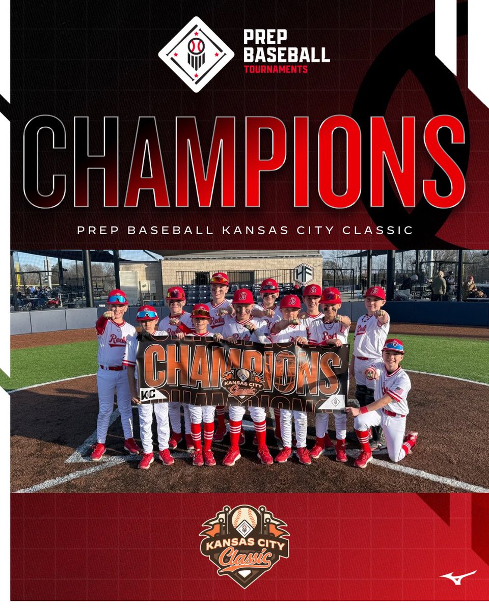 PBTKansasCity's tweet photo. 🏆CHAMPIONS🏆

Congratulations to the 2025 PBKC Classic 11U D2 Champions, BPC - Reds!!!

#PrepBaseballKC https://t.co/ywZTKBpE73