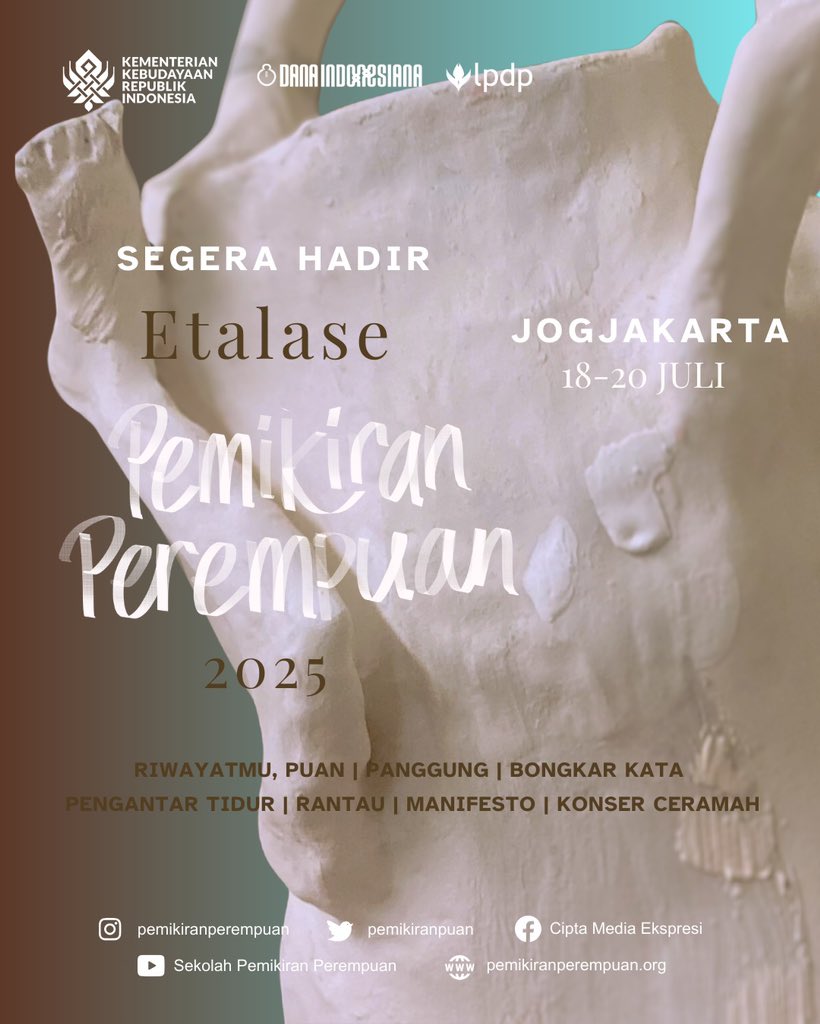 Etalase Penikiran Perempuan akan hadir di Jogjakarta pada 18-20 Juli 2025! #sekolahpemikiranperempuan #ruangbelajarperempuan #feminisme #lintasbatas