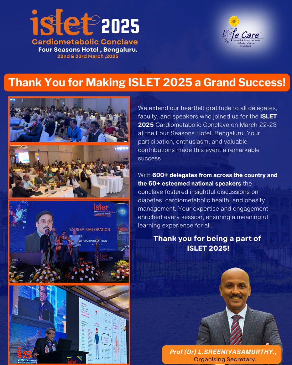 Prof L Sreenivasamurthy MD FRCP FACP FICP FRSSDI (@drsreenivasa) on Twitter photo Thanks to everyone for the Grand Sucess of #ISLET2025
<a href="/AskDrShashank/">Dr. Shashank Joshi</a> <a href="/DrBMMakkar/">Dr Brij Mohan Makkar</a> <a href="/vijayviswanatha/">Dr Vijay Viswanathan</a> <a href="/drmohanv/">Dr.V.Mohan</a> <a href="/DrAmbrishMithal/">Dr Ambrish Mithal</a> <a href="/kamleshkhunti/">Prof Kamlesh Khunti</a> <a href="/banshisaboo/">Banshi Saboo</a> <a href="/sahayrk/">Rakesh Sahay</a> <a href="/Rssdi_official/">RSSDI (official)</a> <a href="/ACPIMPhysicians/">ACP</a> Thanks to everyone for the Grand Sucess of #ISLET2025
<a href="/AskDrShashank/">Dr. Shashank Joshi</a> <a href="/DrBMMakkar/">Dr Brij Mohan Makkar</a> <a href="/vijayviswanatha/">Dr Vijay Viswanathan</a> <a href="/drmohanv/">Dr.V.Mohan</a> <a href="/DrAmbrishMithal/">Dr Ambrish Mithal</a> <a href="/kamleshkhunti/">Prof Kamlesh Khunti</a> <a href="/banshisaboo/">Banshi Saboo</a> <a href="/sahayrk/">Rakesh Sahay</a> <a href="/Rssdi_official/">RSSDI (official)</a> <a href="/ACPIMPhysicians/">ACP</a>