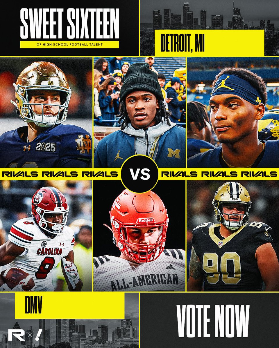 Rivals (@rivals) on Twitter photo <a href="/adamgorney/">Adam Gorney</a> <a href="/RivalsFriedman/">Adam Friedman</a> <a href="/samspiegs/">Sam Spiegelman</a> <a href="/JohnGarcia_Jr/">John Garcia, Jr.</a> <a href="/GregSmithRivals/">Greg Smith</a> 🚨VOTE NOW🚨
RT for #10 DMV
❤️ for #7 Detroit <a href="/adamgorney/">Adam Gorney</a> <a href="/RivalsFriedman/">Adam Friedman</a> <a href="/samspiegs/">Sam Spiegelman</a> <a href="/JohnGarcia_Jr/">John Garcia, Jr.</a> <a href="/GregSmithRivals/">Greg Smith</a> 🚨VOTE NOW🚨
RT for #10 DMV
❤️ for #7 Detroit