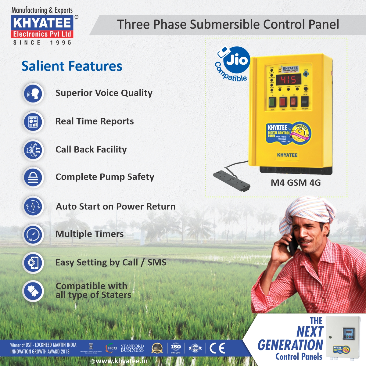 Khyatee1995's tweet image. 🚜💧 Automate your irrigation with the Khyatee M4 GSM 4G Control Panel! Get real-time reports, remote access, auto start &amp;amp; complete pump safety. Jio-compatible &amp;amp; built for efficiency!

🔗 khyatee.in

#SmartIrrigation #PumpAutomation #KhyateeElectronics