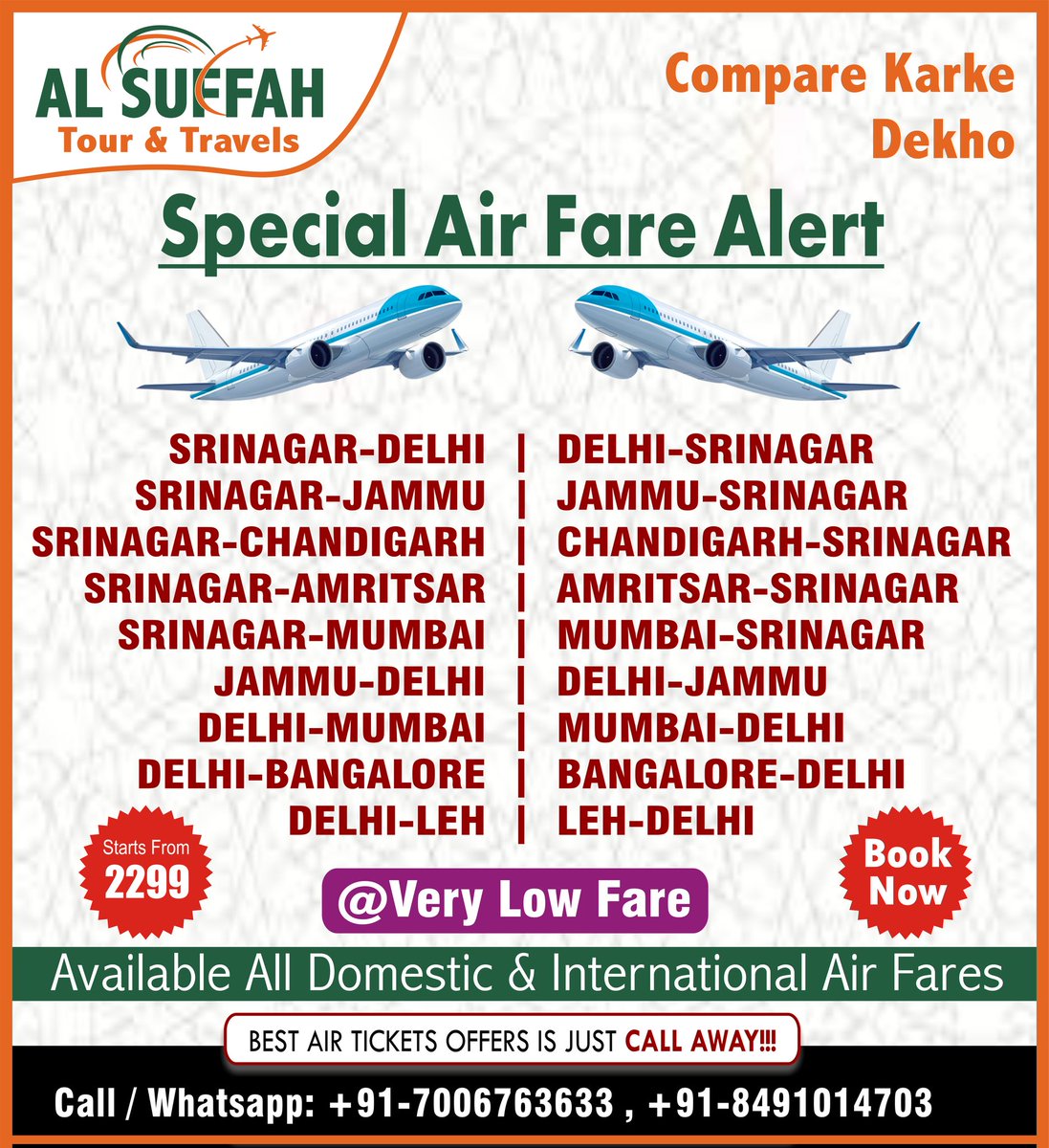 AlSuffahTravels's tweet photo. ✈️✈️✈️✈️✈️✈️✈️✈️✈️✈️✈️✈️✈️✈️
Book Air Tickets with Lowest Price
Call / Whatsapp: 7006763633

#airtickets #facebook #instagram #youtube #twitter #tiktok #love #instagood #follow #like #socialmedia #whatsapp #music #google #photography #marketing #india #memes #followforfollowme https://t.co/Hos6g74hmd