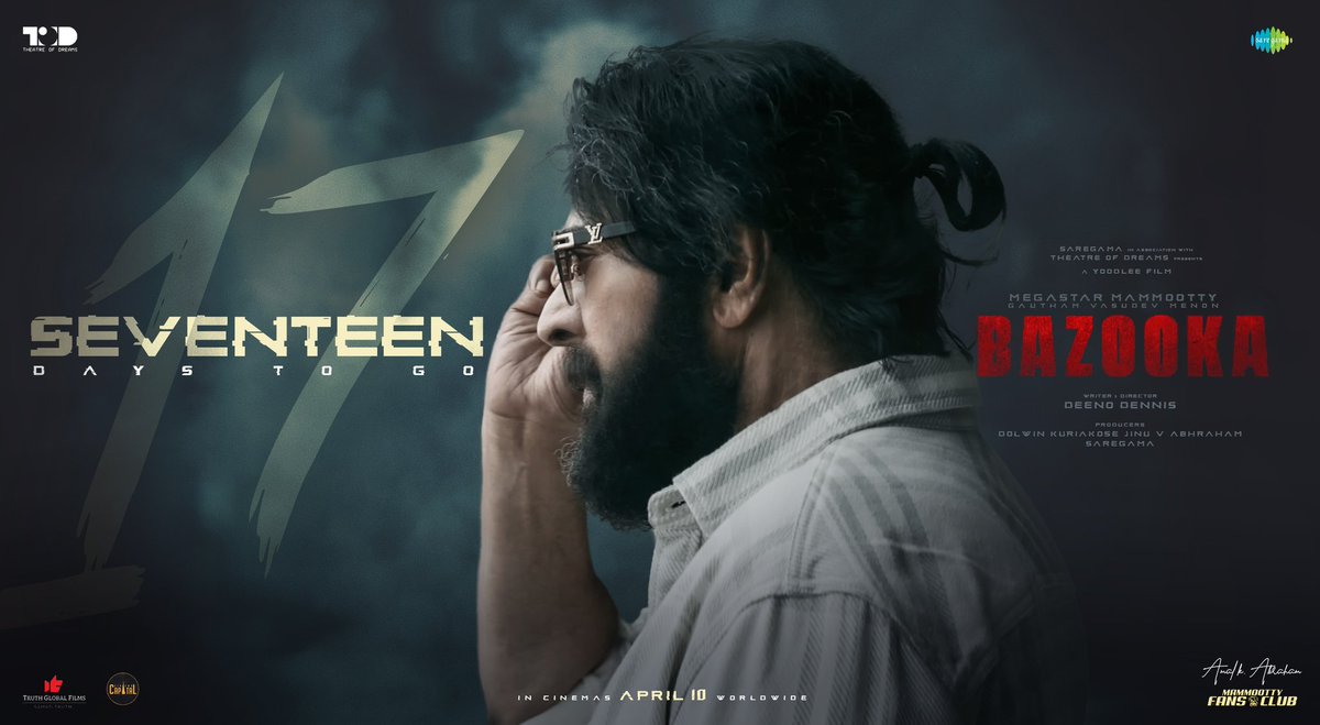MammoottyFC369's tweet photo. 17 Days to Go For The Mega Game ‼️💯
#Bazooka World Wide Release on April 10 !!

#Mammootty  @mammukka https://t.co/CiQ0ZXGreg