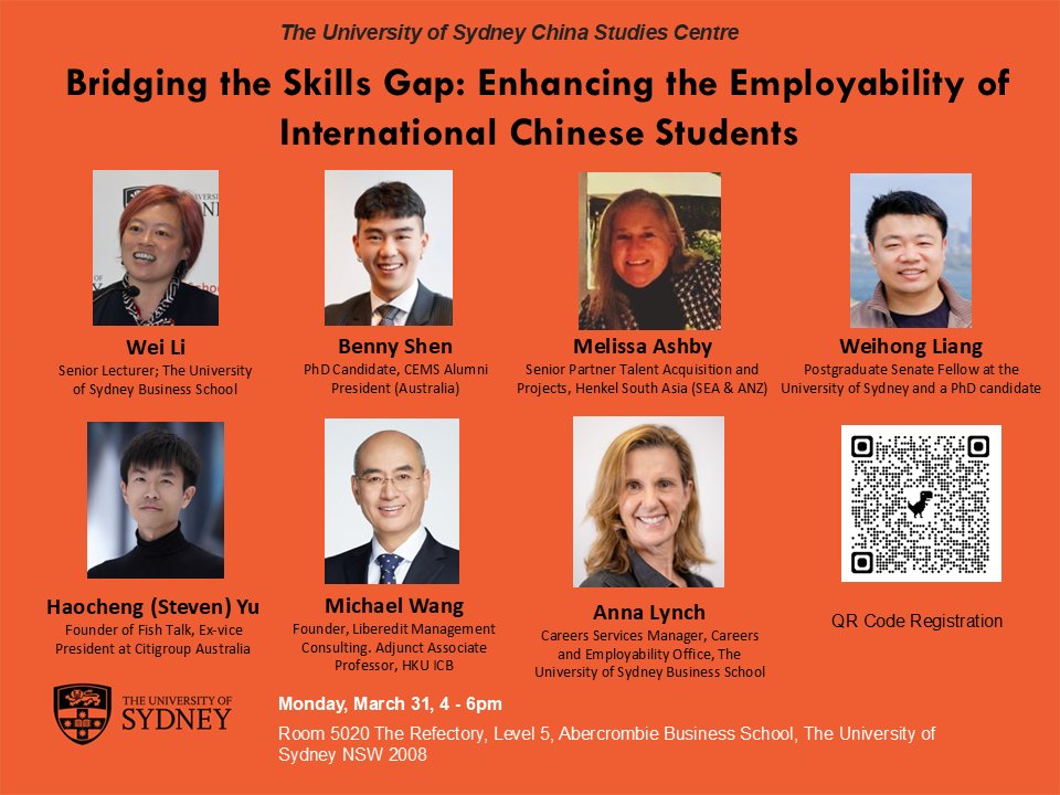 China Studies Centre (@csc_sydney) on Twitter photo On top of a degree, what else we could do to enhance the employability of of #international #Chinese students <a href="/sydney_business/">The University of Sydney Business School</a> <a href="/sbschinese/">SBS中文</a> <a href="/USU_USYD/">University of Sydney Union (USU)</a> On top of a degree, what else we could do to enhance the employability of of #international #Chinese students <a href="/sydney_business/">The University of Sydney Business School</a> <a href="/sbschinese/">SBS中文</a> <a href="/USU_USYD/">University of Sydney Union (USU)</a>