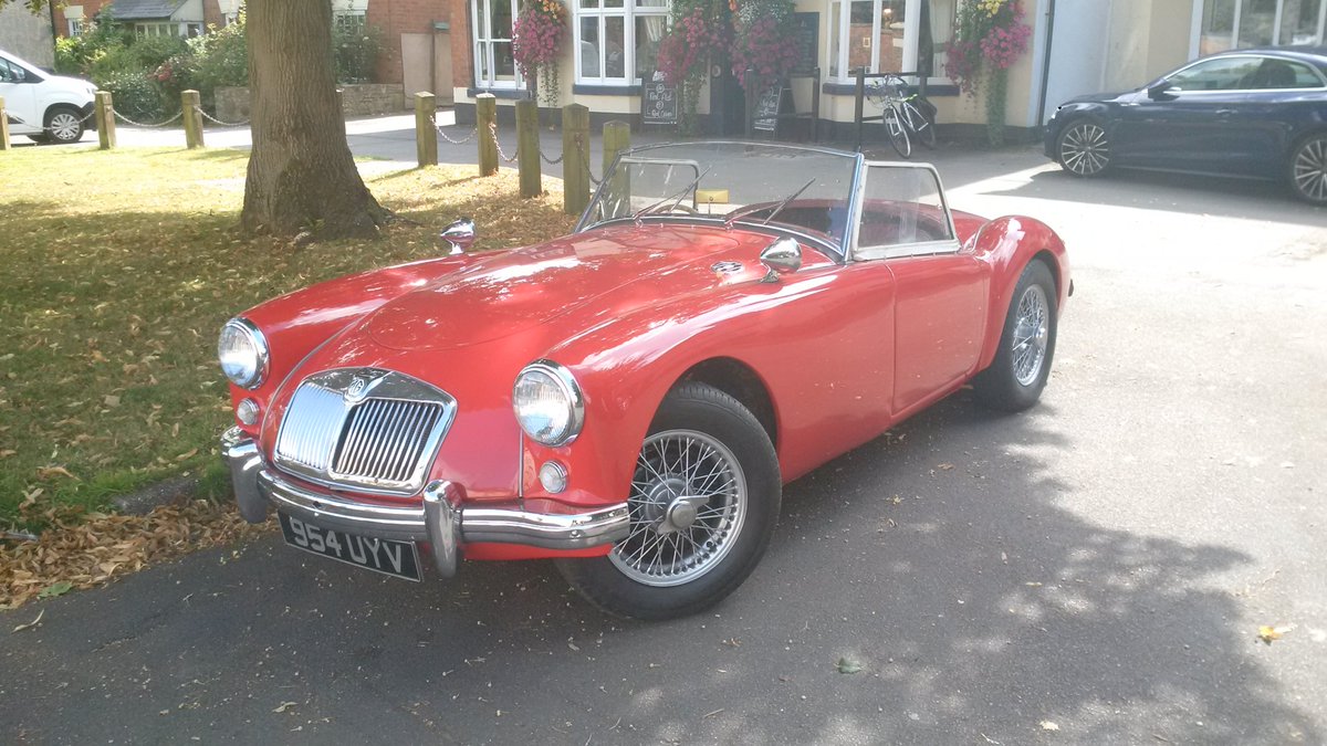 Sunday morning at the village pub with this beautiful classic MGA