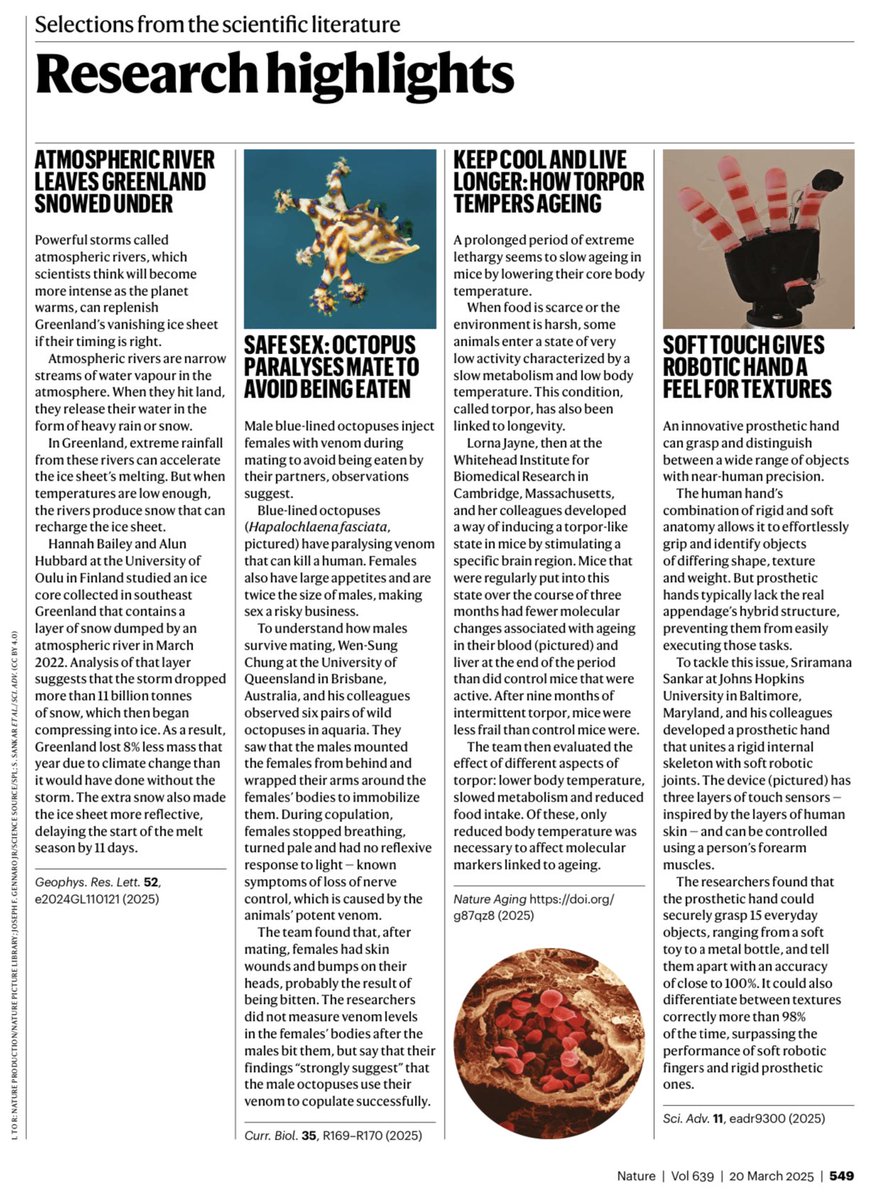 SciencNews's tweet image. Robotic fingers can tell objects apart by touch

&quot;Prosthetic appendage uses three layers of touch sensors to accurately differentiate between textures.&quot;

nature.com/articles/d4158…