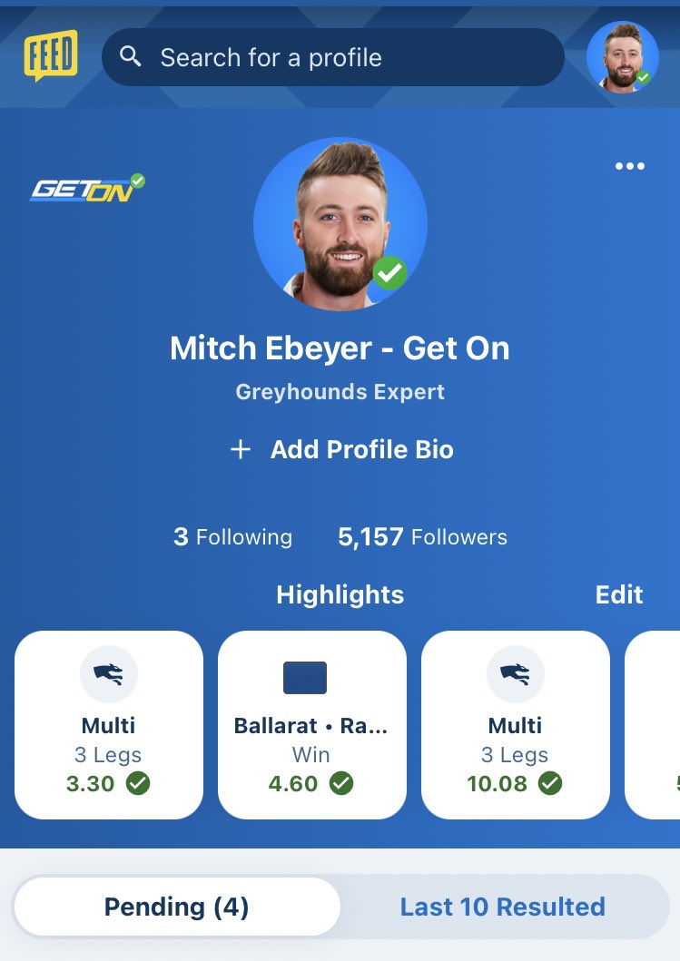 🦚 MONDAY FEED FIX! 

4 plays posted on the feed including three win bets and a multi. All at the ville (Healesville) and I’m pretty confident of the maps/races each dog has found itself in. Head to the app to check them out 🤙

🤞🏼🦚💰
<a href="/SEN_track/">SENTrack</a>