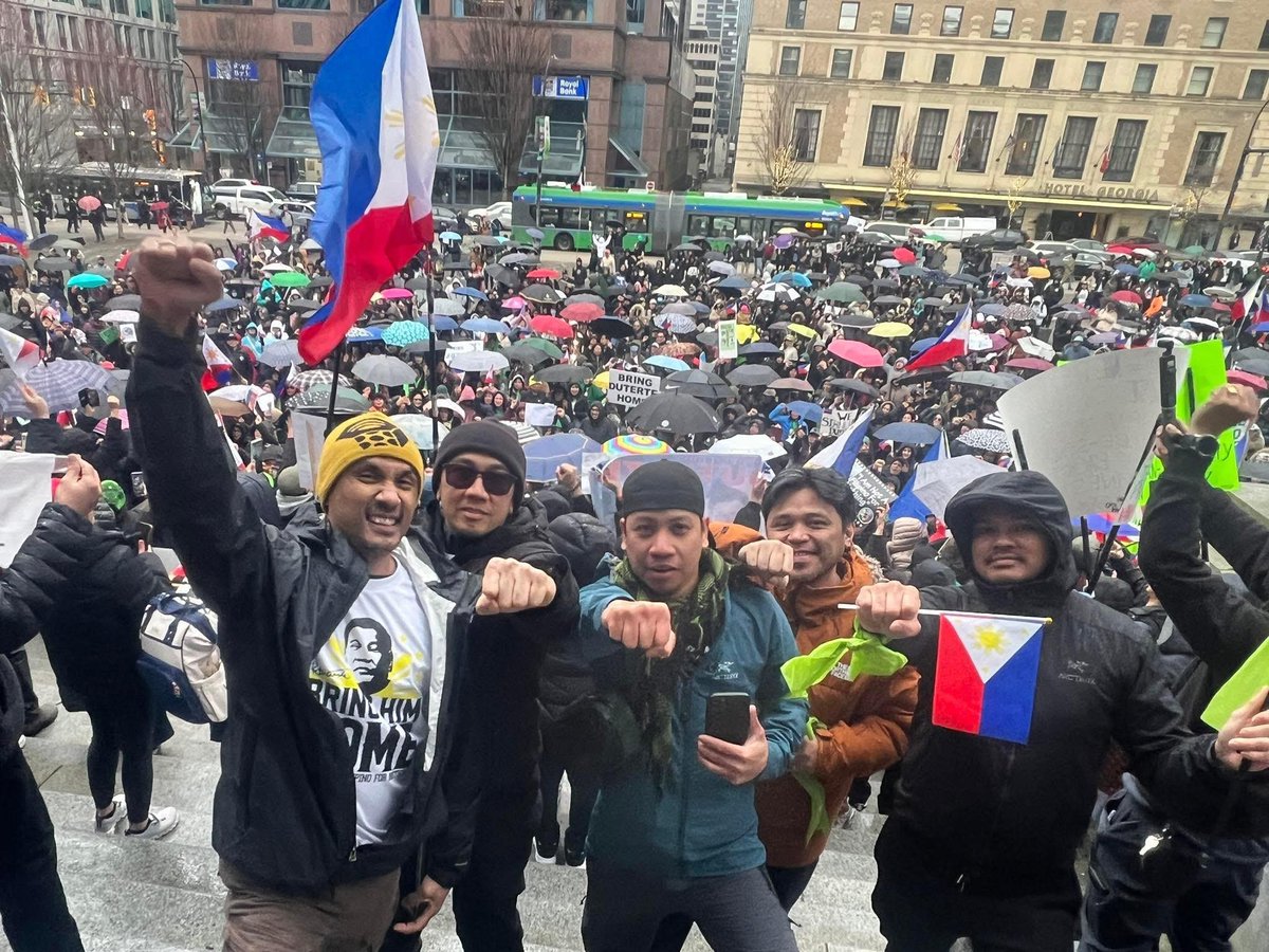 MasonRZambrano's tweet photo. Meanwhile, in Vancouver Canada on March 23 2025. It's becoming a very beatiful movement of solidarity for one hero. #Duterte https://t.co/misHSagUJY