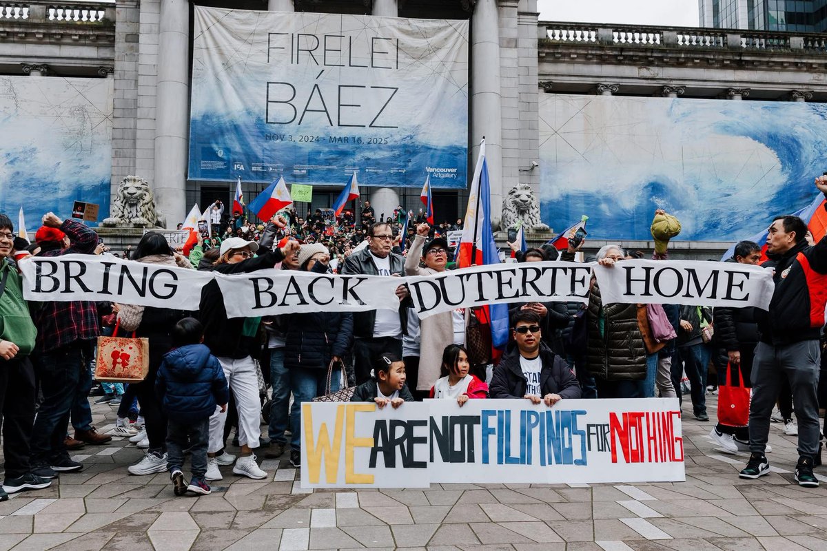 MasonRZambrano's tweet photo. Meanwhile, in Vancouver Canada on March 23 2025. It's becoming a very beatiful movement of solidarity for one hero. #Duterte https://t.co/misHSagUJY