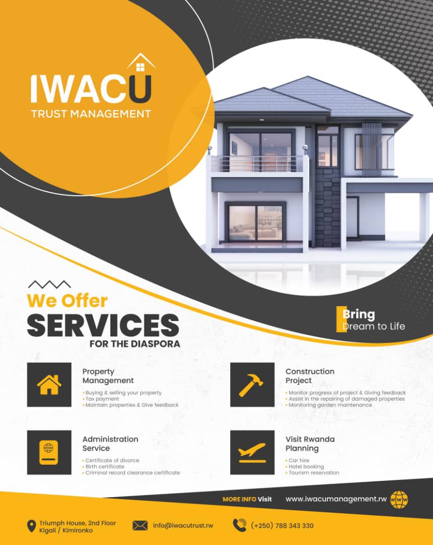 Iwacu Trust Management ije gufasha abari mu Rwanda no mu mahanga gucunga imitungo yabo kinyamwuga

umuryango.rw/inkuru-zamamaz…

#Rwanda