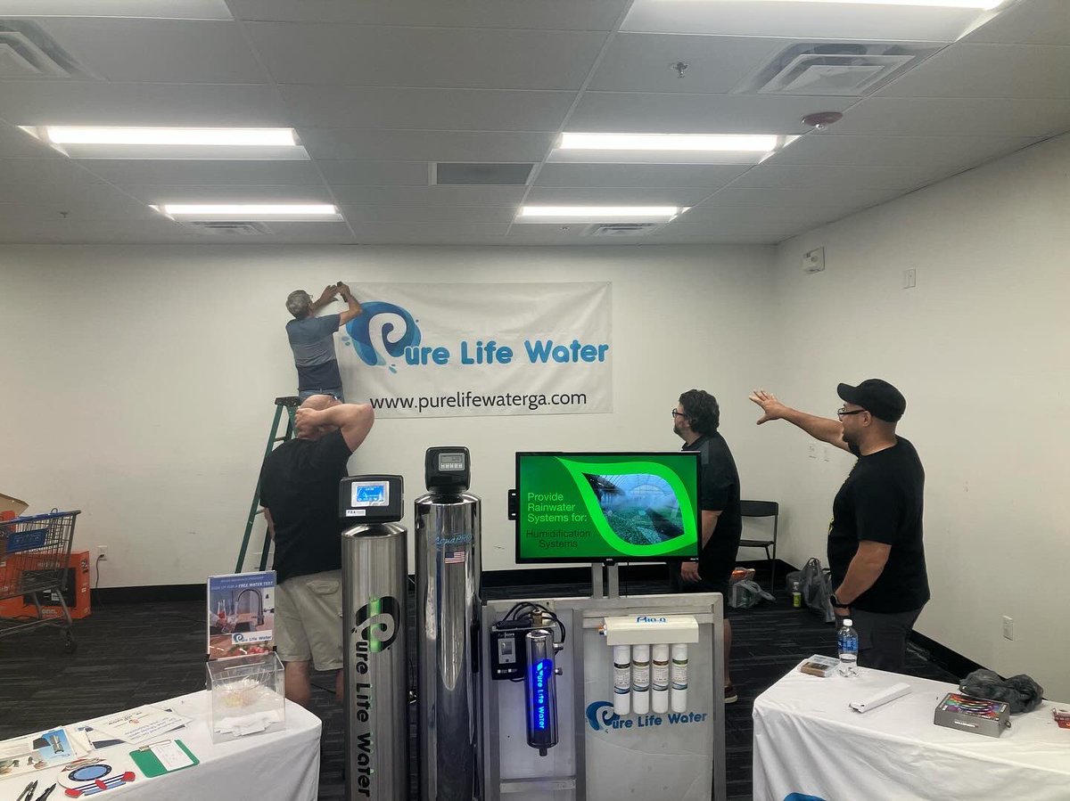 0PureLifeWater0's tweet photo. Pure Life Water is launching its first in-store location @Walmart in Woodstock, GA on Hwy. 92. Hanging the banner super exciting!!! Come visit us to learn more about how we can help with clean water in your home. #PureLifeWaterWalmart. @AtlantaHomeShow @DrJoeEsposito @BBBAtlanta https://t.co/cN2IiCvsMY