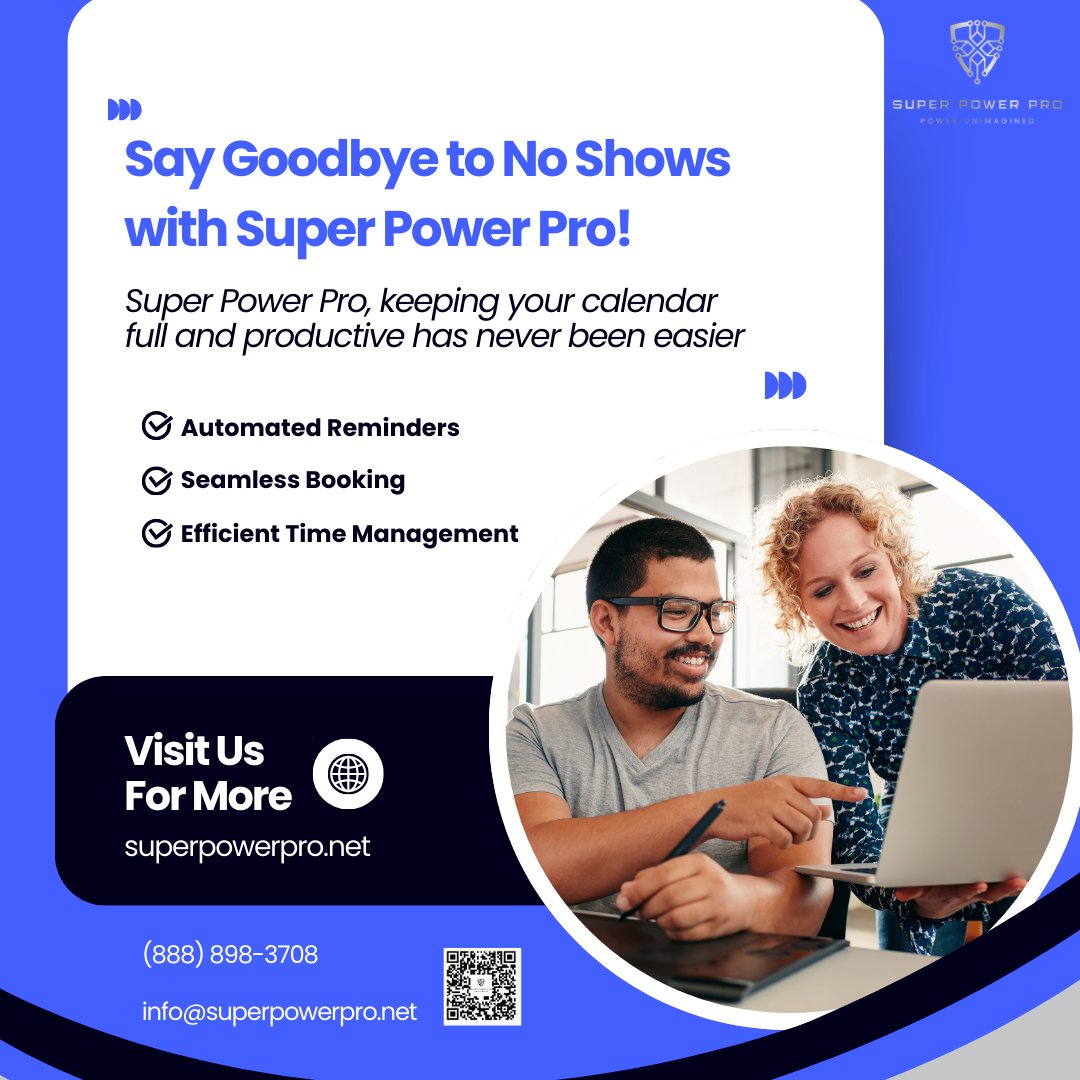 SuperPower21001's tweet image. Never miss a beat with Super Power Pro! 🚀Say goodbye to no-shows with automated reminders, seamless booking, and efficient time management. Take control of your calendar today!
📩 info@superpowerpro.net
📞 (888) 898-3708
🌐 superpowerpro.net
#AI
#datascience
#superp...