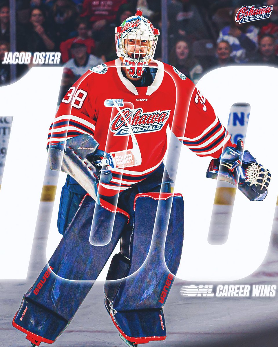 The final chapter. 

Jacob Oster reaches 100 career OHL wins in his final regular season game 🥹

#GensNation