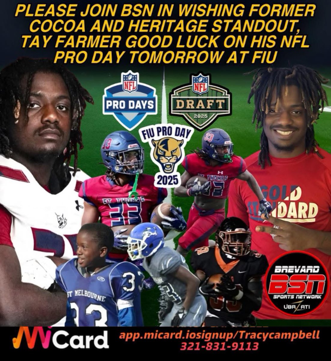 SportsBrevard's tweet image. BSN COLLEGE FOOTBALL: PLEASE JOIN BSN IN WISHING @rontavious_f  GOOD LUCK AT HIS PRO DAY TOMORROW MORNING AT @FIUFootball

#NFLDRAFT #proday #rep321 #NFL 

Read all about it here: facebook.com/share/p/1AT672…