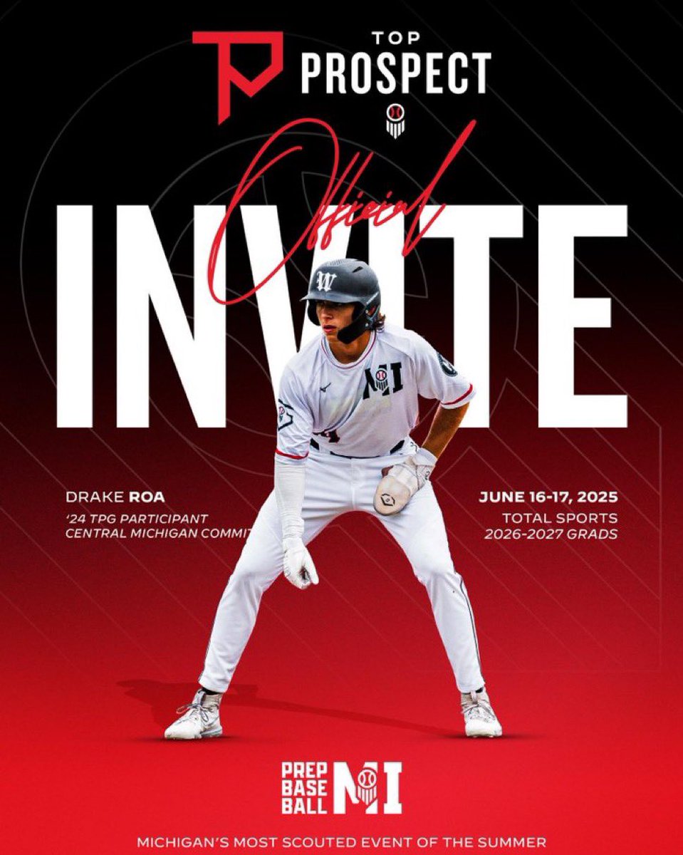 Thank you to <a href="/PrepBaseballMI/">Prep Baseball Michigan</a> and <a href="/CoachGoodwinA/">Adam Goodwin</a> for the invite! Looking forward to competing!