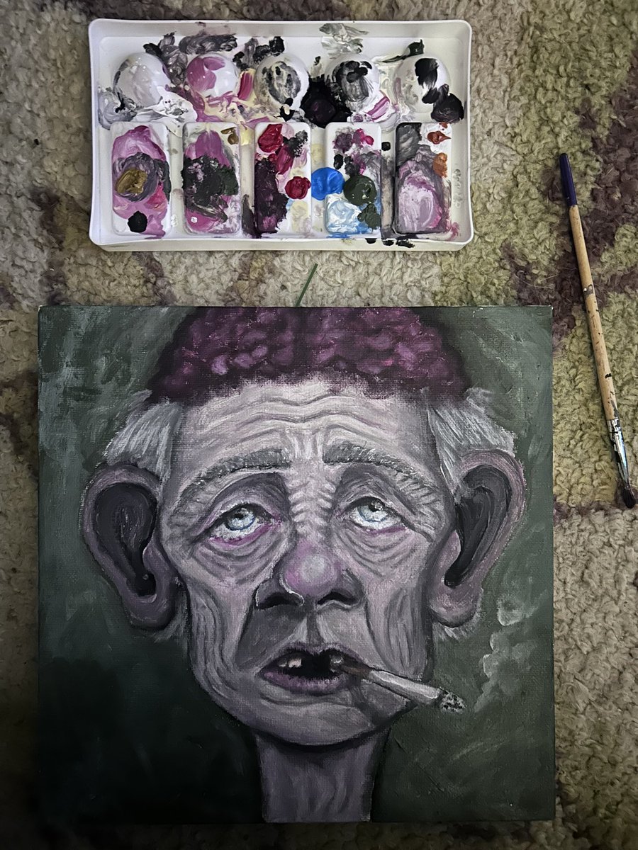 oilspillaz's tweet photo. hi. i painted this and it costed me 5 hours and 1 paint brush. i’m proud of it https://t.co/9o5u1XPe9f