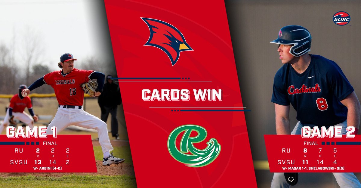 SVSU Baseball (@svsubaseball) on Twitter photo Cards take 2 today⚾️⚾️
<a href="/LucasMead04/">Lucas Mead</a> 6-9 2 HRs, 2B & 6 RBI
<a href="/jordanlewis_08/">Jordan Lewis</a> 2B, 3rbi, 2 SB, 2 BBs
<a href="/austin_cicerone/">Austin Cicerone</a> 4-6 2 RBI, 2 SB*, 2 BBs
<a href="/RyanJarvis_21/">Ryan Jarvis</a> 4-8 2B 4 RBI, BB
<a href="/BradyCarpente15/">Brady Carpenter</a> 3-5, SB
<a href="/JJArbini/">JJ Arbini</a> had no hitter into the 6th in gm 1, finished w/ CG , 7 IP, 2 H’s, 5 Ks 0 ER Cards take 2 today⚾️⚾️
<a href="/LucasMead04/">Lucas Mead</a> 6-9 2 HRs, 2B & 6 RBI
<a href="/jordanlewis_08/">Jordan Lewis</a> 2B, 3rbi, 2 SB, 2 BBs
<a href="/austin_cicerone/">Austin Cicerone</a> 4-6 2 RBI, 2 SB*, 2 BBs
<a href="/RyanJarvis_21/">Ryan Jarvis</a> 4-8 2B 4 RBI, BB
<a href="/BradyCarpente15/">Brady Carpenter</a> 3-5, SB
<a href="/JJArbini/">JJ Arbini</a> had no hitter into the 6th in gm 1, finished w/ CG , 7 IP, 2 H’s, 5 Ks 0 ER