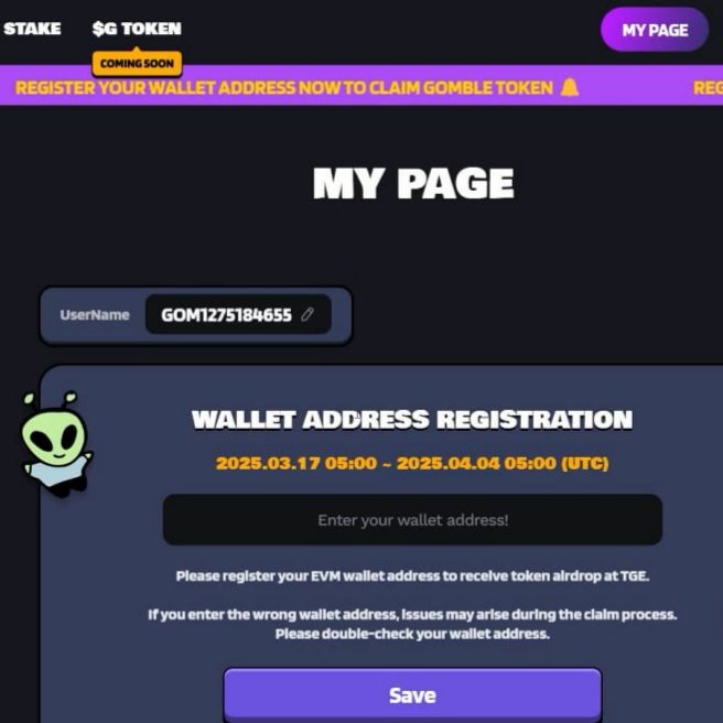 CryptoTelugu (@cryptohindio) on Twitter photo 💥 <a href="/gomblegames/">Gomble Games</a> Airdrop registration is live
👇Submit ur wallet now
🔗 gomble.io/mypage
✅Login
✅Submit your wallet
💥Done
📆Ends - 4th April
💙Like
🔁RT 💥 <a href="/gomblegames/">Gomble Games</a> Airdrop registration is live
👇Submit ur wallet now
🔗 gomble.io/mypage
✅Login
✅Submit your wallet
💥Done
📆Ends - 4th April
💙Like
🔁RT