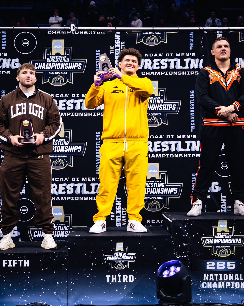 ASUWrestling's tweet photo. That’s 5x All-American Cohlton Schultz to you 🫵 https://t.co/gUwaWOptYR