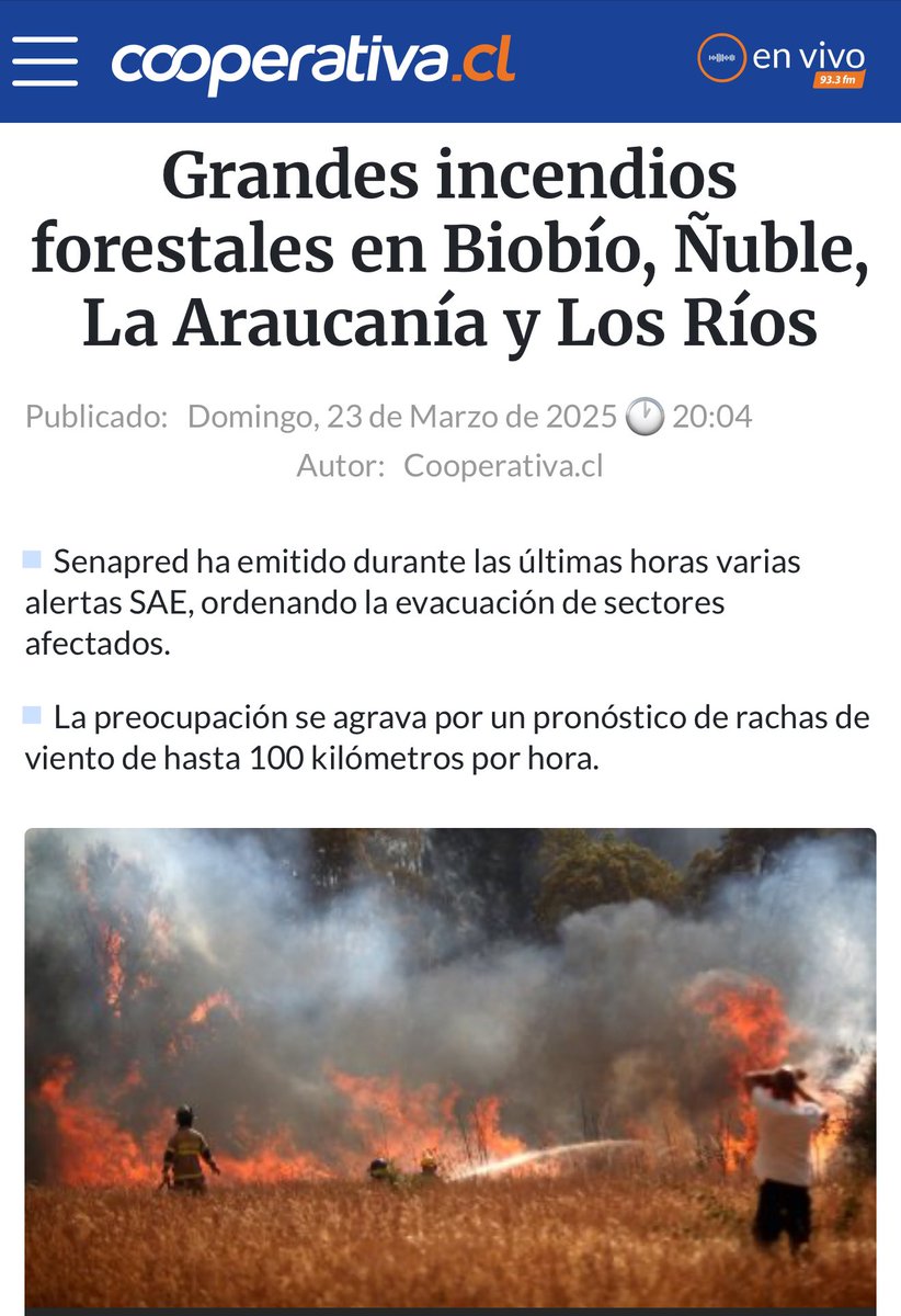 Otra vez La Araucanía y Bio Bio en llamas. Otra vez la gente buena de nuestra tierra sufriendo la acción del fuego. Hay que esperar lo que diga Bomberos…pero a estas alturas, tantos focos simultáneos nos recuerdan que el terrorismo sigue actuando.