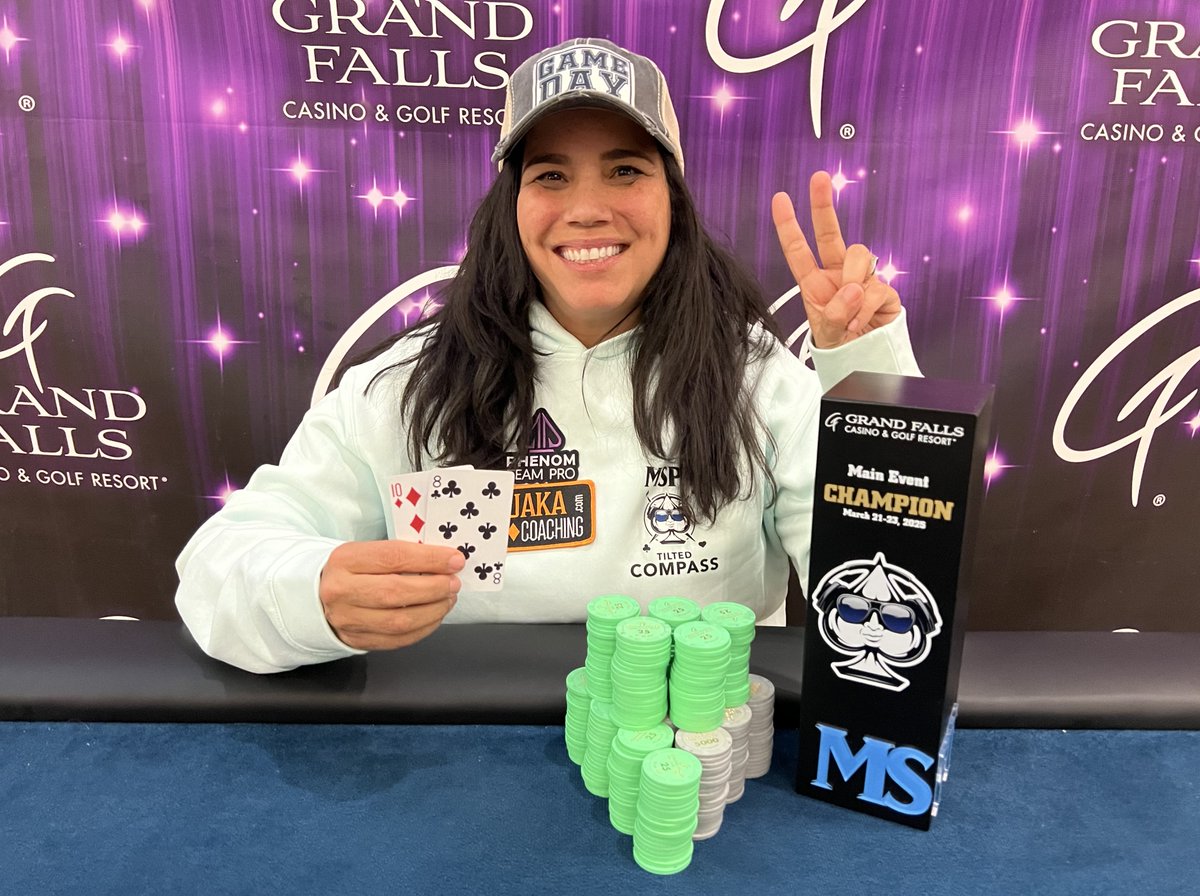 Congratulations to <a href="/Angelajordison/">Angela Jordison</a> on winning the $1,110 Main Event <a href="/GFCasino/">Grand Falls Casino & Golf Resort</a> 
Angela outlasted 513 runners and takes home her second Main Event title and $95,381!

Results: msptpoker.com/Pages/LiveRepo…
