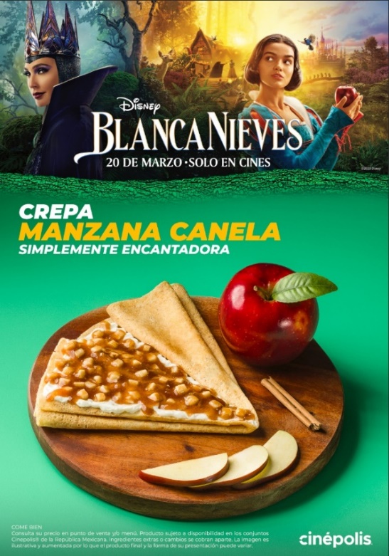 Cinemaniaticos1's tweet photo. Cinéfilos!! La historia de la primera princesa de #Disney cobra vida en una espectacular versión live-action, #Blancanieves, que ya puedes disfrutar en las salas de #Cinépolis, junto con los #vasospromocionales exclusivos y la #crepa #ManzanaCanela. 😍🥤
+Info: https://t.co/zr4uM4N9kg 📽️🍎
¿Qué les parece?