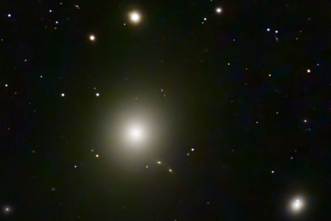 M87, also known as the Giant Virgo Elliptical Galaxy. 500 pictures at 10 seconds each taken with the Celestron Origin telescope. Pictures stacked and processed in PixInsight